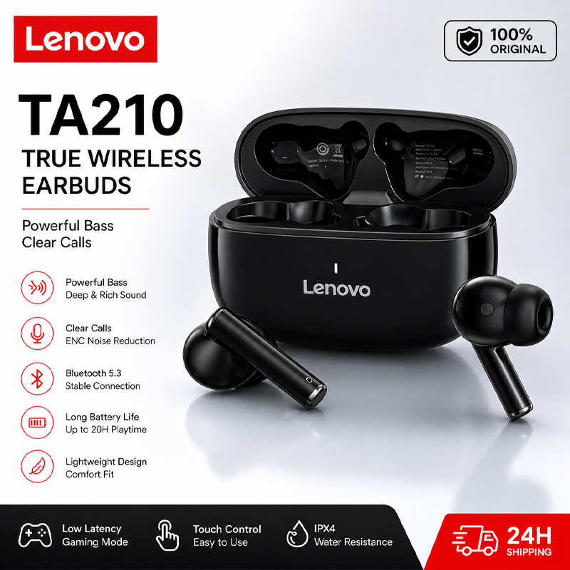 Anc Wireless Over Ear Headphones - Cuffie wireless Bluetooth Lenovo TA210 con