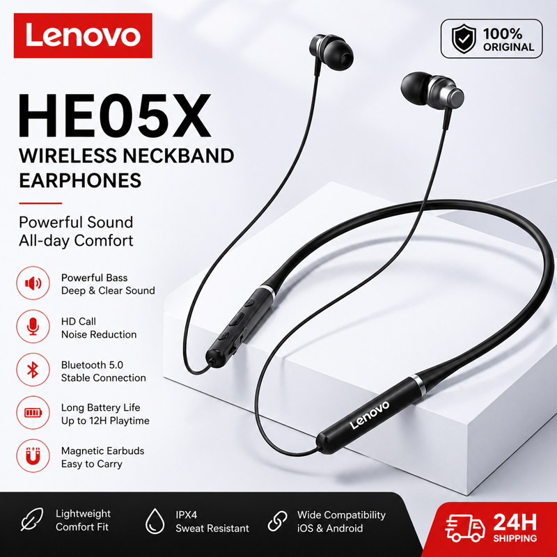Auricolari Bluetooth Lenovo HE - Magnetic Neckband Sports Earphones recensione e prezzo